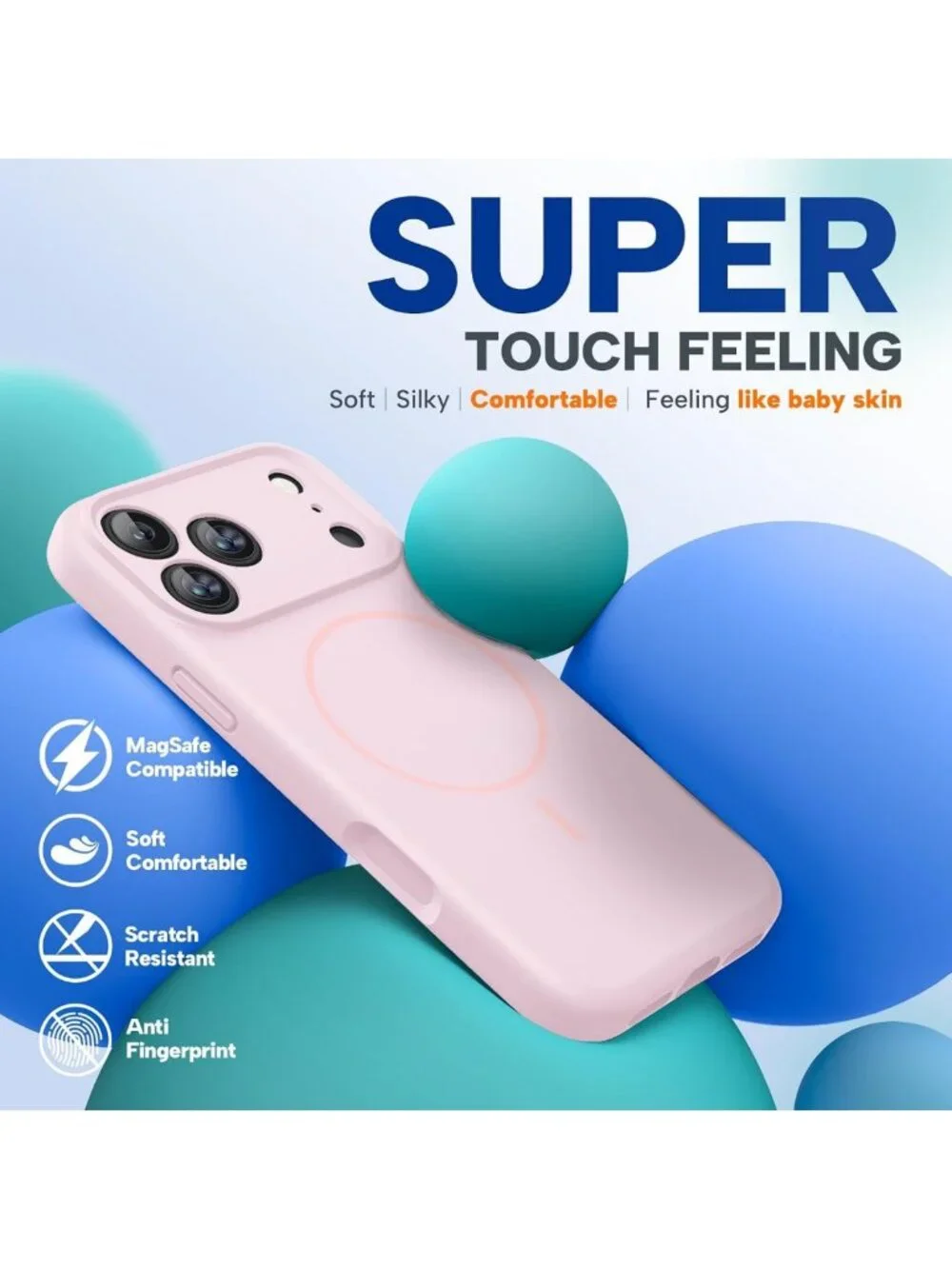 Magnetic iPhone 17 Pro Max Case - Shockproof, MagSafe Compatible, Silicone